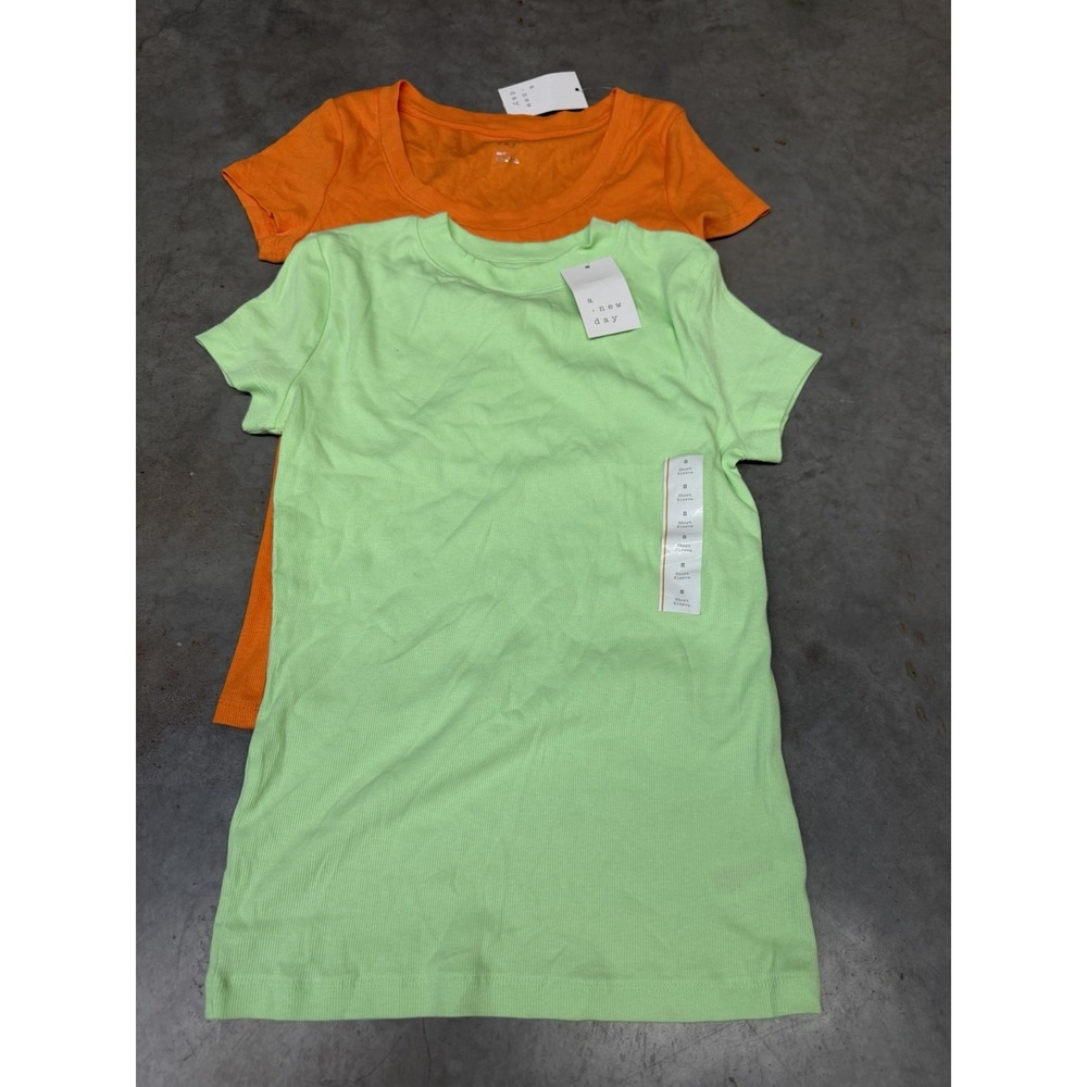 NWT's Lot Of 2 Women's A New Day Tees Tshirts Size S Orange Blue A52007